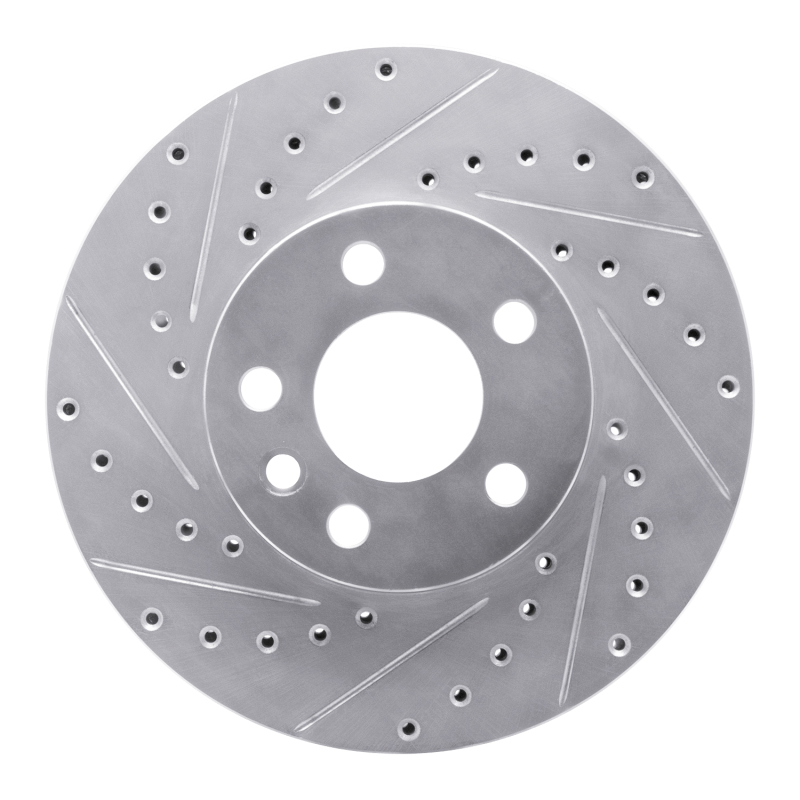 Volkswagen EuroVan Brake Rotor (1) - Front Left - DFC - Drilled & Slotted - Silver - `01-`03
