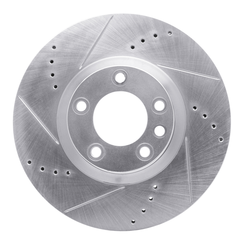 Porsche Cayenne Brake Rotor (1) - Right Front - DFC - Drilled & Slotted - Silver - `11-`18