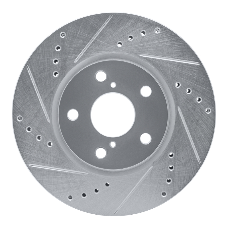 Lexus SC430 Brake Rotor (1) - Front Left - DFC - Drilled & Slotted - Silver - `92-`10