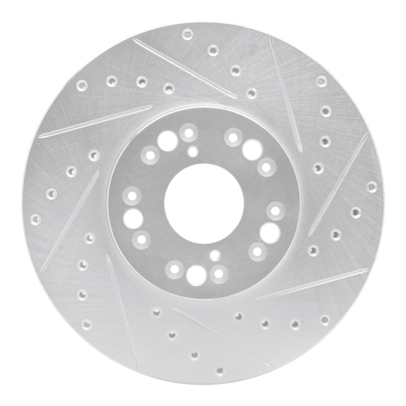Lexus SC300 Brake Rotor (1) - Front Right - DFC - Drilled & Slotted - Silver - `92-`10