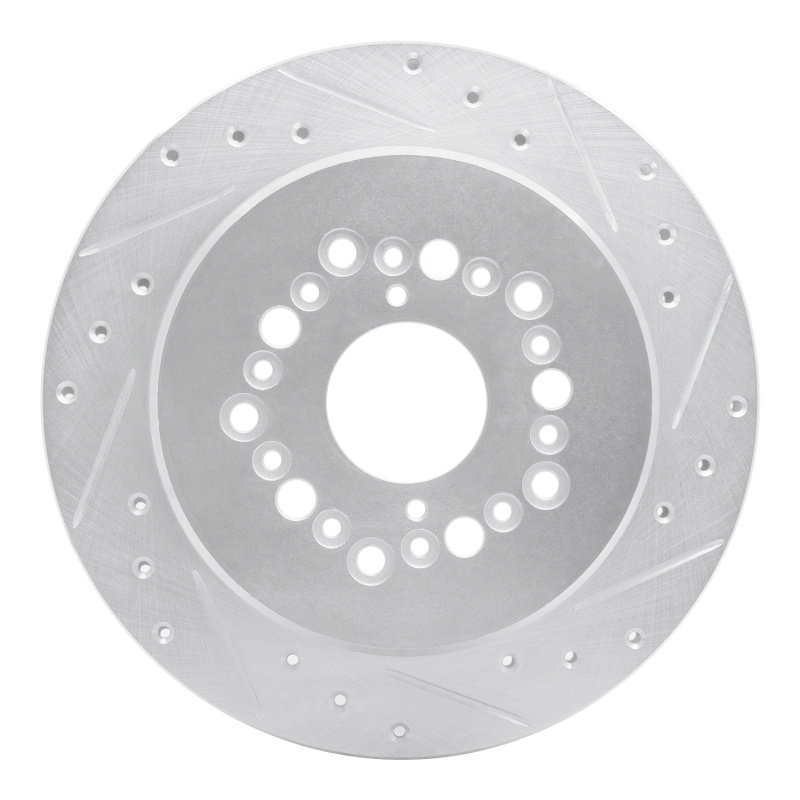 Lexus LS400 Brake Rotor (1) - Rear Right - DFC - Drilled & Slotted - Silver - `92-`00