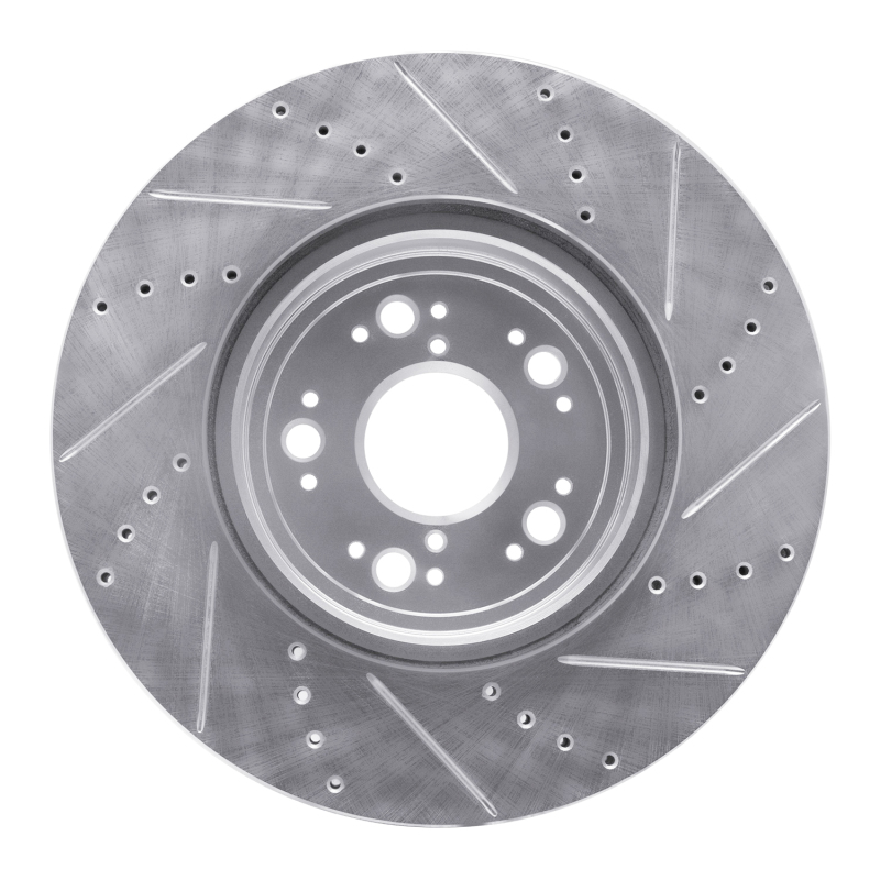 Lexus LS400 Brake Rotor (1) - Front Left - DFC - Drilled & Slotted - Silver - `95-`00