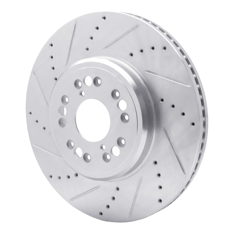 Lexus LS400 Brake Rotor (1) - Front Left - DFC - Drilled & Slotted - Silver - `95-`00