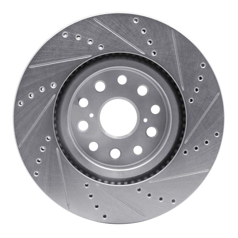 Lexus LS460 Brake Rotor (1) - Front Left - DFC - Drilled & Slotted - Silver - `07-`23