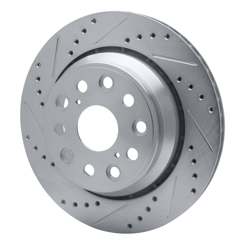 Lexus LS460 Brake Rotor (1) - Rear Left - DFC - Drilled & Slotted - Silver - `07-`17