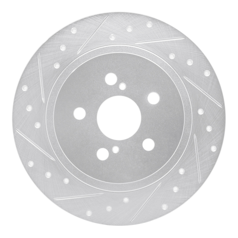 Lexus CT200H Brake Rotor (1) - Rear Left - DFC - Drilled & Slotted - Silver - `11-`17