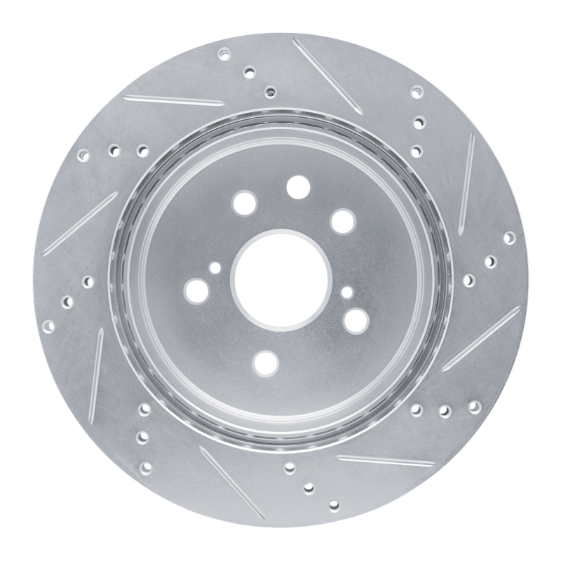 Lexus IS250 Brake Rotor (1) - Rear Left - DFC - Drilled & Slotted - Silver - `06-`20