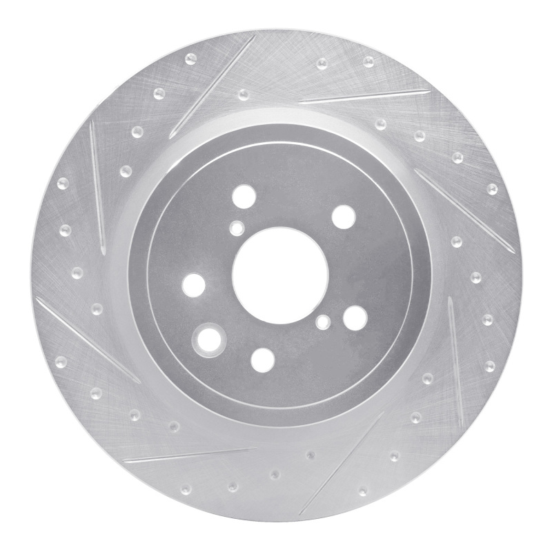 Lexus RC F Brake Rotor (1) - Left Rear - DFC - Drilled & Slotted - Silver - `15-`22
