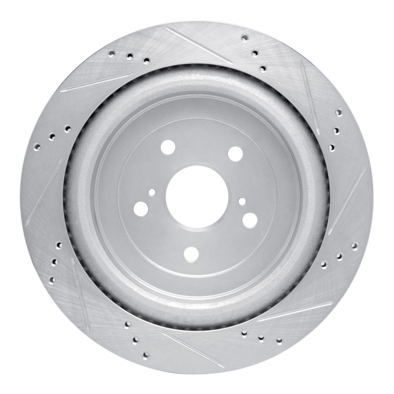 Lexus RX350L Brake Rotor (1) - Rear Left - DFC - Drilled & Slotted - Silver - `16-`22