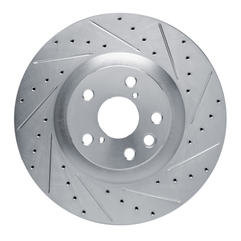 Lexus IS300 Brake Rotor (1) - Right Front - DFC - Drilled & Slotted - Silver - `11-`25