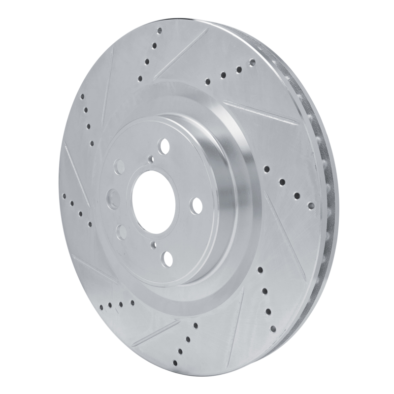 Lexus RC Brake Rotor (1) - Front - DFC - Drilled & Slotted - Silver - `13-`25