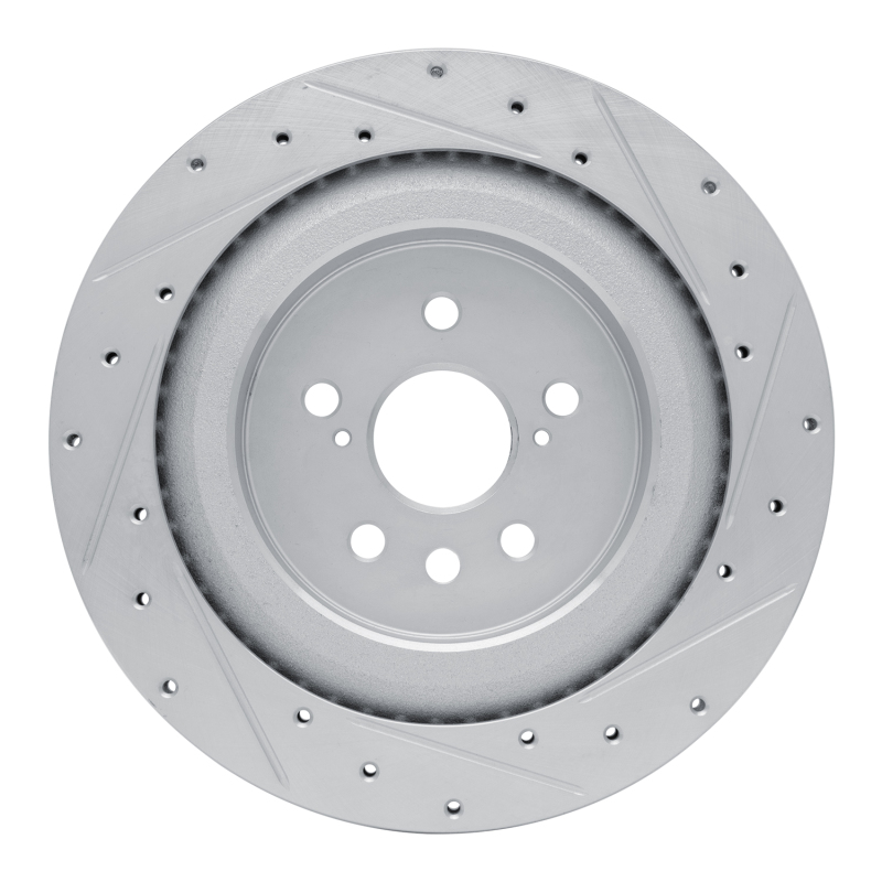 Lexus RX350h Brake Rotor (1) - Rear Left - DFC - Drilled & Slotted - Silver - `20-`25