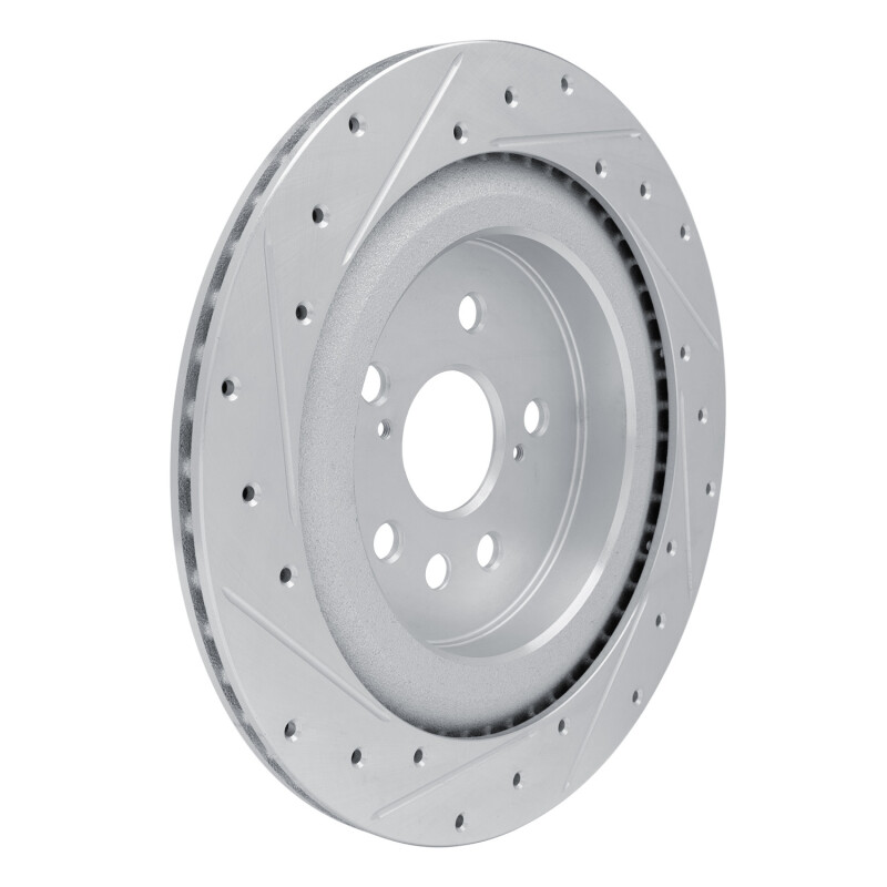 Lexus RX450h Brake Rotor (1) - Rear Right - DFC - Drilled & Slotted - Silver - `20-`25
