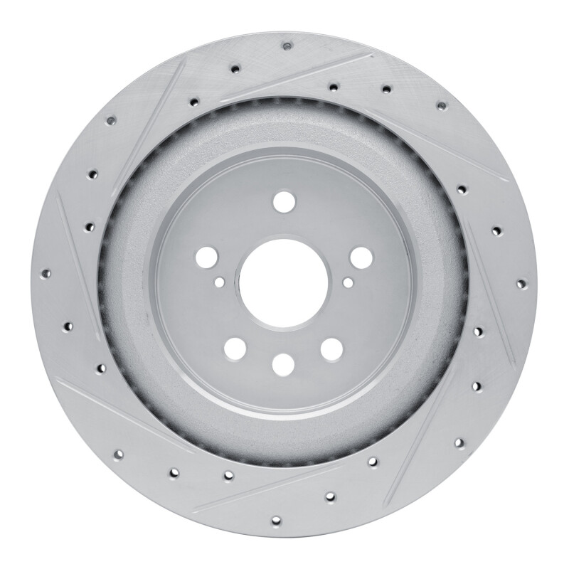 Lexus RX450h Brake Rotor (1) - Rear Right - DFC - Drilled & Slotted - Silver - `20-`25