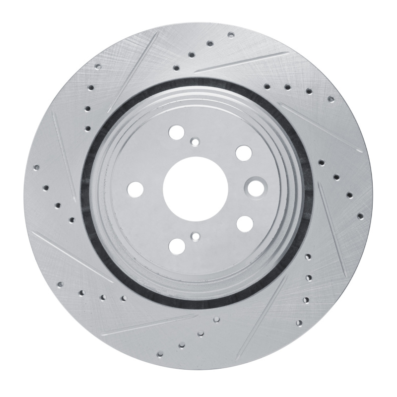 Lexus RX350 Brake Rotor (1) - Front Left - DFC - Drilled & Slotted - Silver - `20-`25