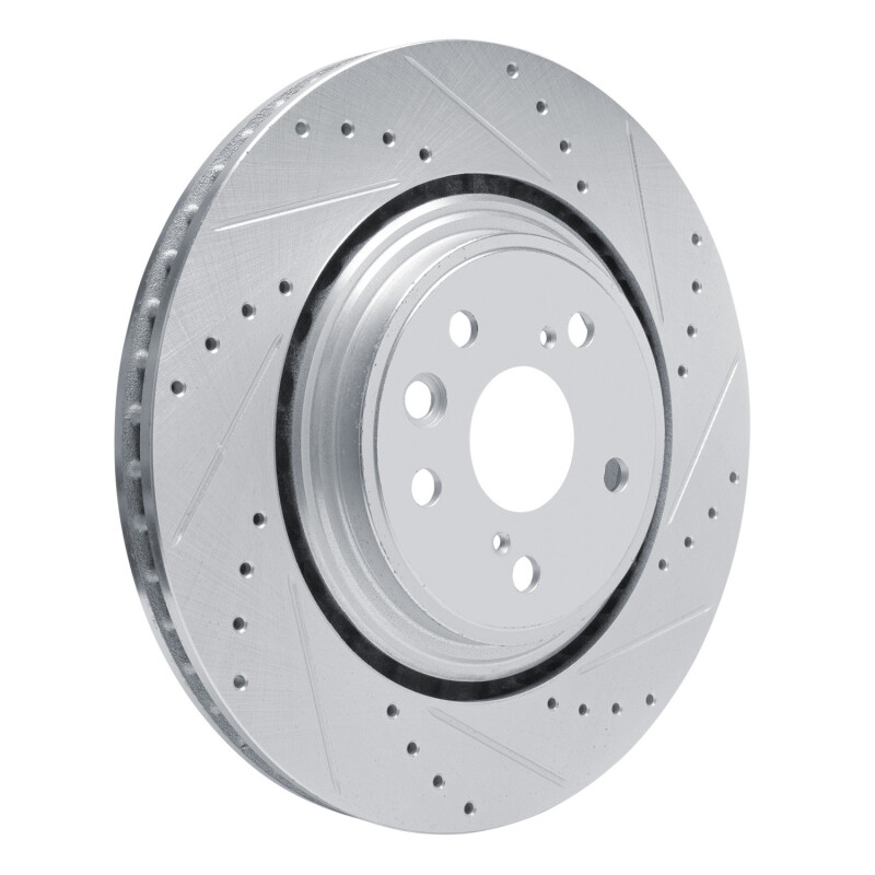 Lexus RX350 Brake Rotor (1) - Front Right - DFC - Drilled & Slotted - Silver - `20-`25