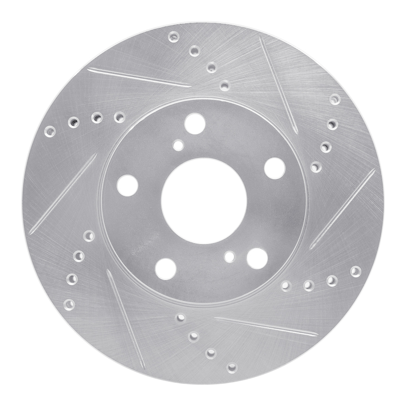 Lexus ES300 Brake Rotor (1) - Front Right - DFC - Drilled & Slotted - Silver - `92-`06
