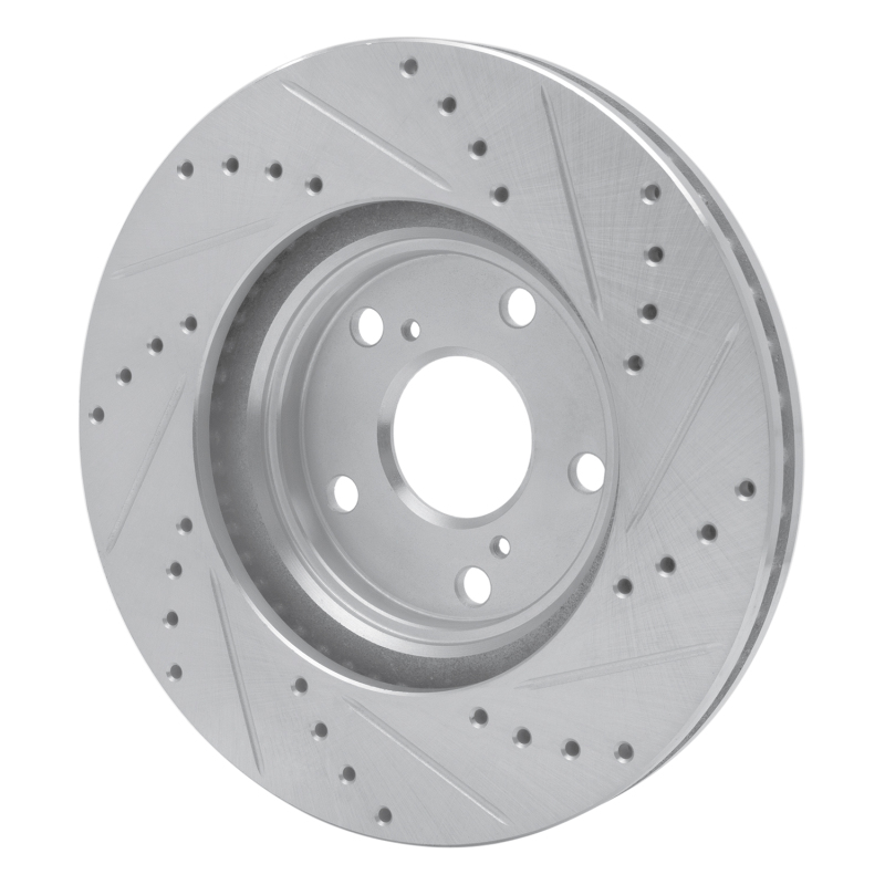 Lexus ES330 Brake Rotor (1) - Front Left - DFC - Drilled & Slotted - Silver - `99-`07