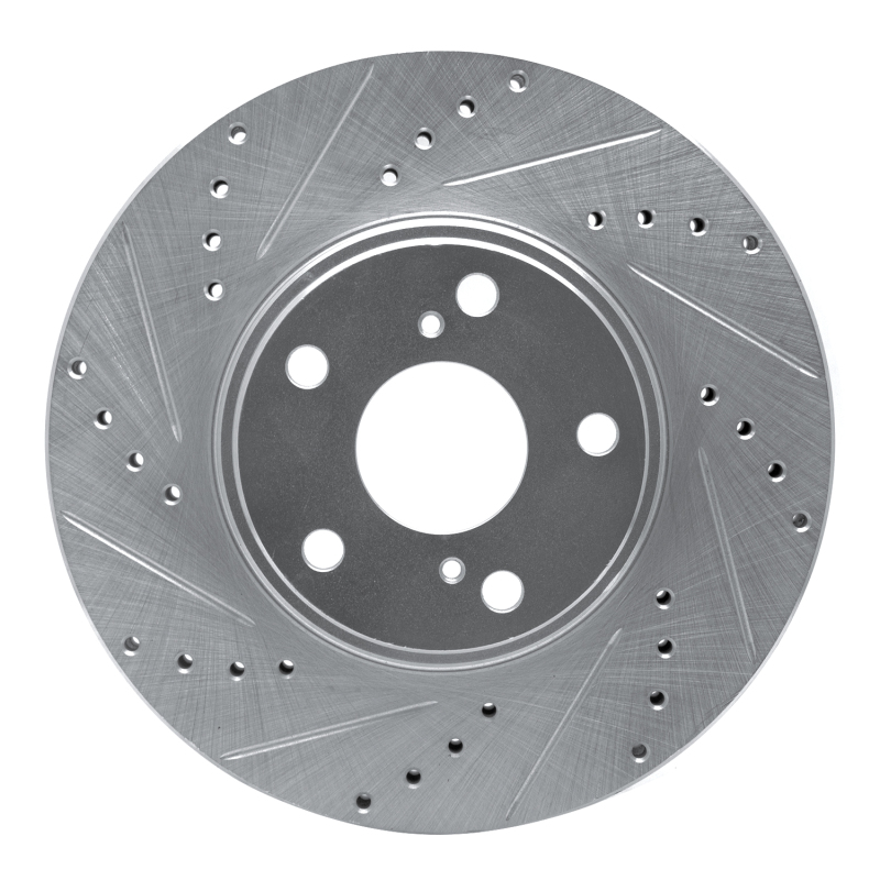 Lexus ES330 Brake Rotor (1) - Front Left - DFC - Drilled & Slotted - Silver - `99-`07