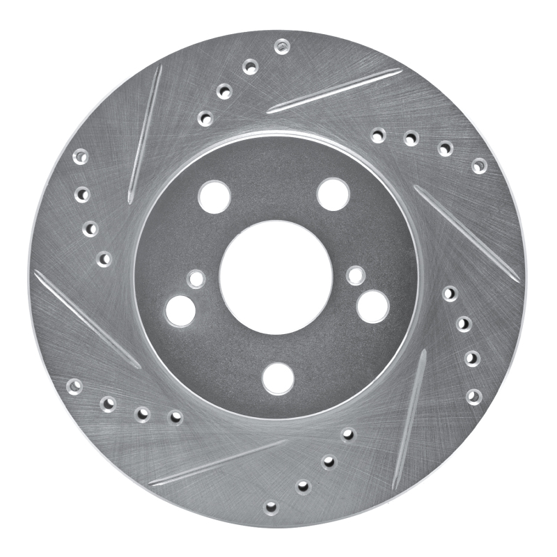 Toyota Celica Brake Rotor (1) - Front Left - DFC - Drilled & Slotted - Silver - `94-`00