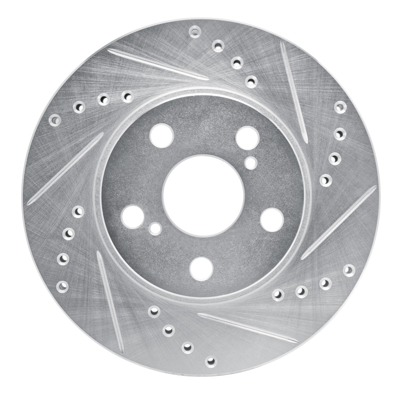 Toyota Celica Brake Rotor (1) - Front Right - DFC - Drilled & Slotted - Silver - `94-`00