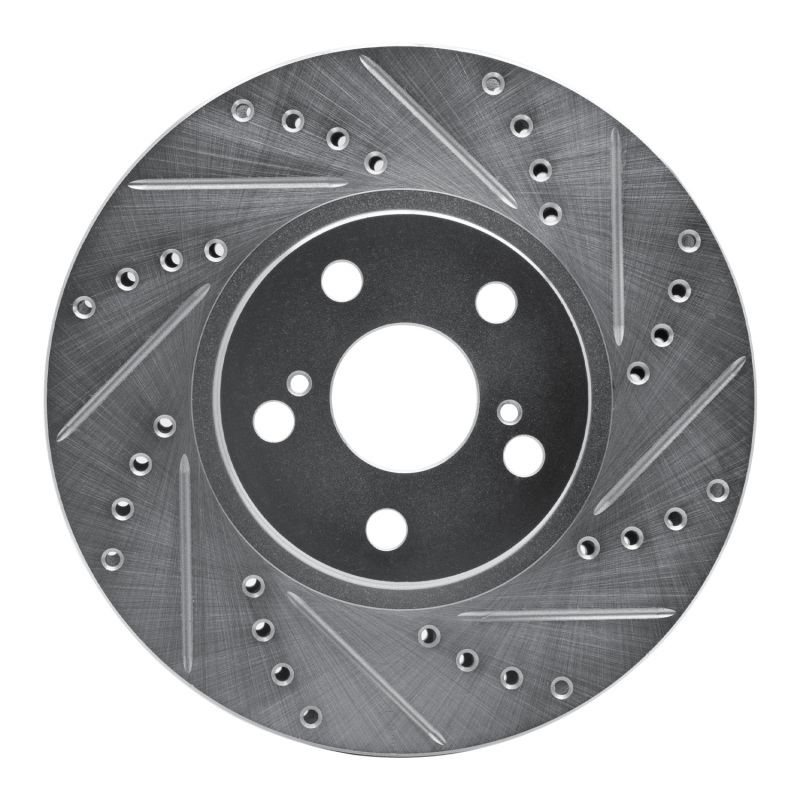 Pontiac Vibe Brake Rotor (1) - Front Right - DFC - Drilled & Slotted - Silver - `00-`10