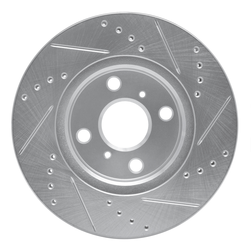 Scion IQ Brake Rotor (1) - Front Left - DFC - Drilled & Slotted - Silver - `06-`19