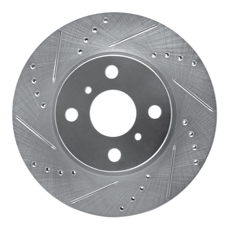 Scion IQ Brake Rotor (1) - Front Left - DFC - Drilled & Slotted - Silver - `06-`19