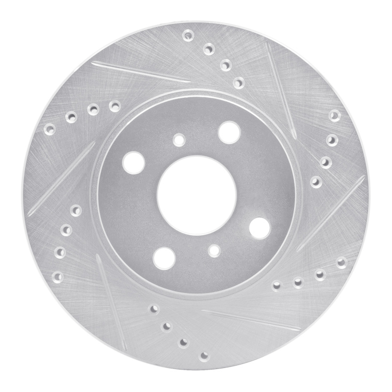 Scion iQ Brake Rotor (1) - Front Right - DFC - Drilled & Slotted - Silver - `06-`19
