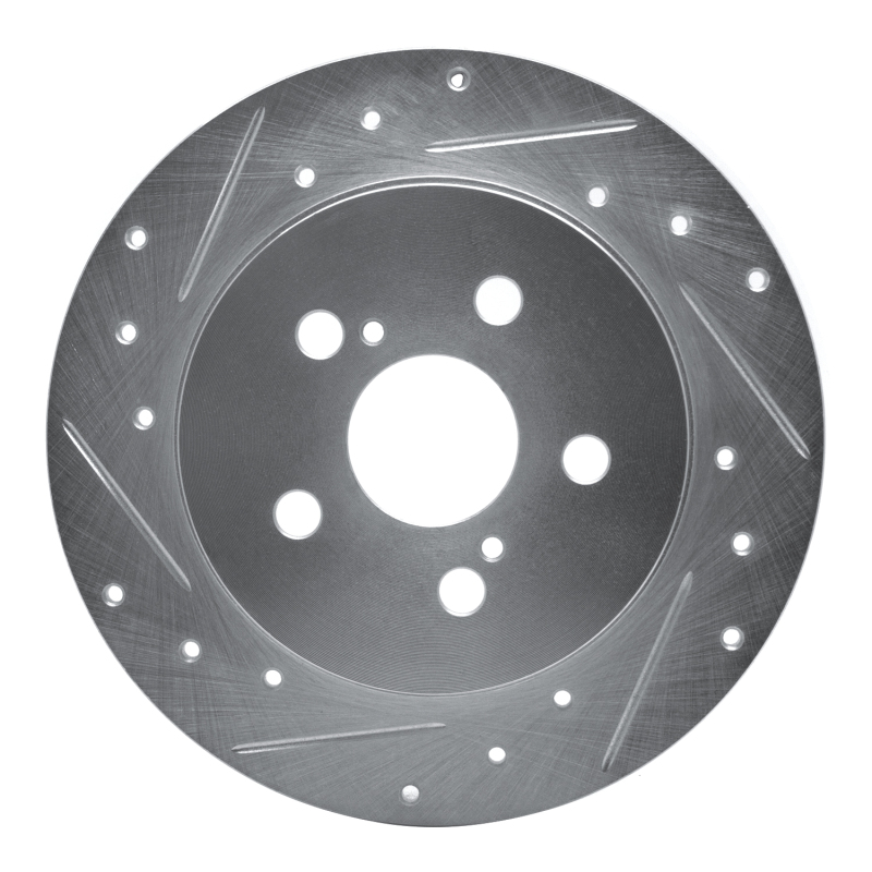Lexus CT200H Brake Rotor (1) - Rear Left - DFC - Drilled & Slotted - Silver - `09-`24