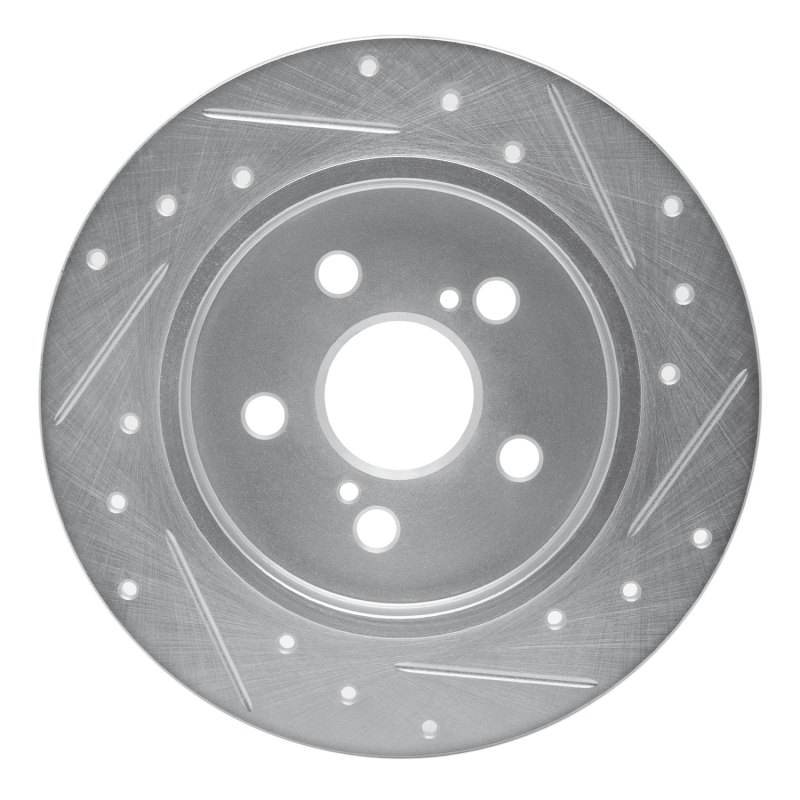 Lexus CT200H Brake Rotor (1) - Rear Left - DFC - Drilled & Slotted - Silver - `09-`24