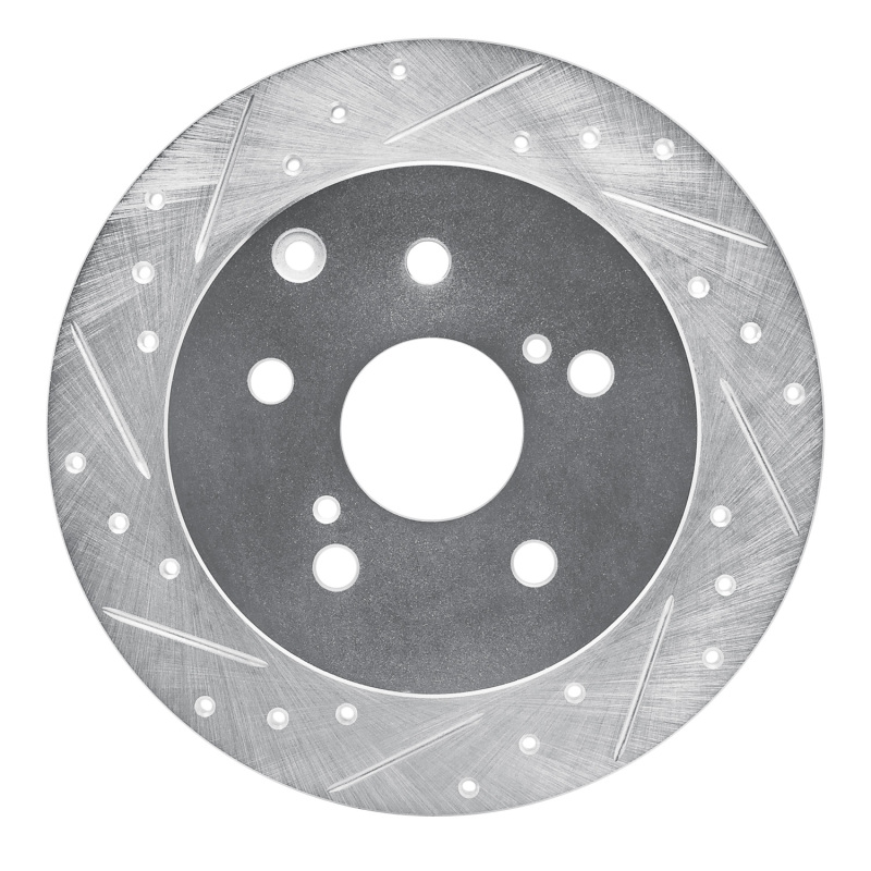 Pontiac Vibe Brake Rotor (1) - Rear Left - DFC - Drilled & Slotted - Silver - `09-`13
