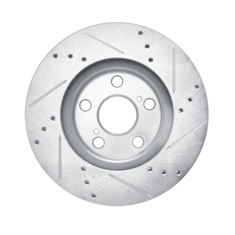 Lexus CT200H Brake Rotor (1) - Front Left - DFC - Drilled & Slotted - Silver - `10-`17