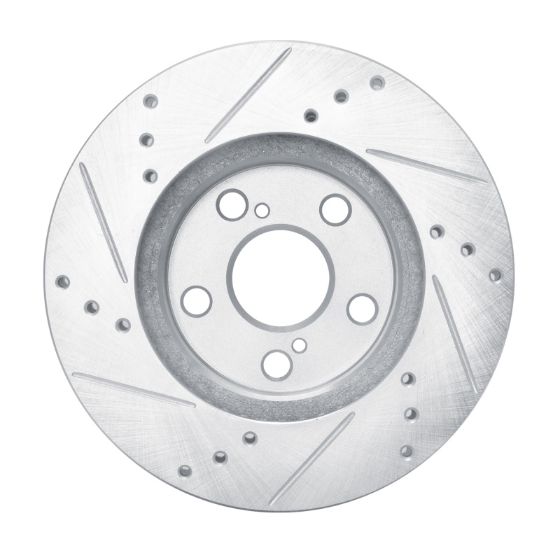 Lexus CT200H Brake Rotor (1) - Front Right - DFC - Drilled & Slotted - Silver - `10-`17