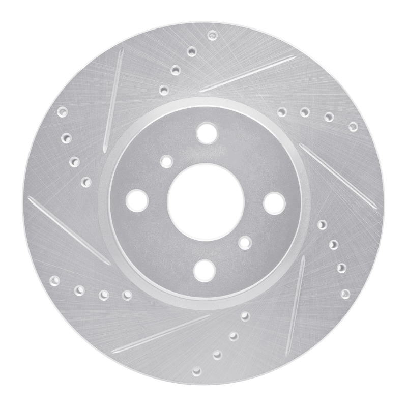 Toyota Yaris Brake Rotor (1) - Front Left - DFC - Drilled & Slotted - Silver - `12-`18