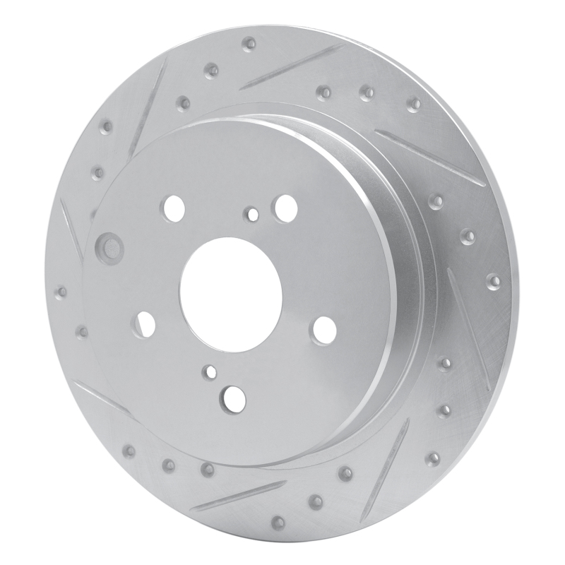 Toyota Prius V Brake Rotor (1) - Rear Left - DFC - Drilled & Slotted - Silver - `12-`20