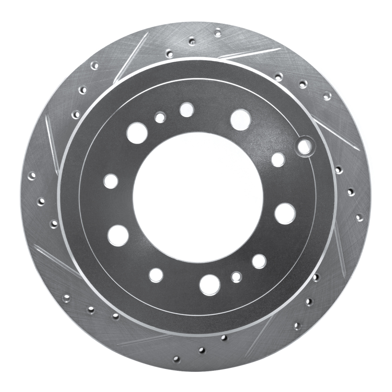 Lexus LX470 Brake Rotor (1) - Rear Left - DFC - Drilled & Slotted - Silver - `98-`07