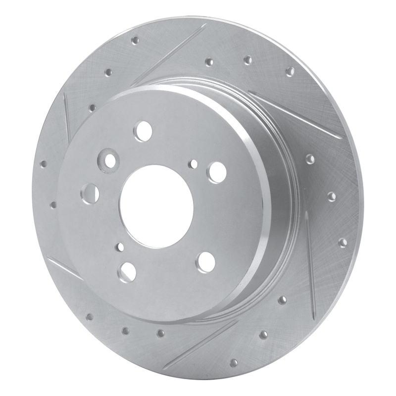 Lexus RX300 Brake Rotor (1) - Rear Left - DFC - Drilled & Slotted - Silver - `99-`03