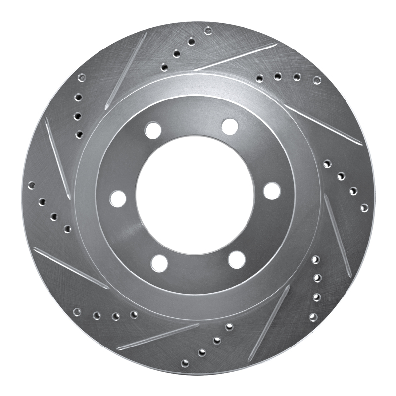 Lexus GX470 Brake Rotor (1) - Front Left - DFC - Drilled & Slotted - Silver - `03-`09