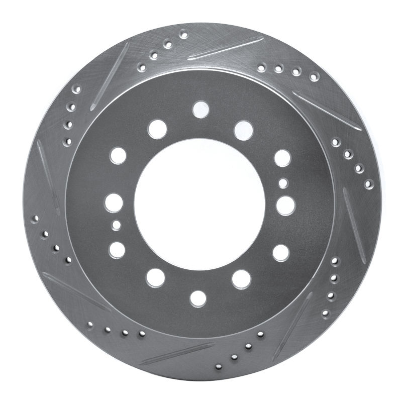 Lexus GX470 Brake Rotor (1) - Rear Left - DFC - Drilled & Slotted - Silver - `01-`09