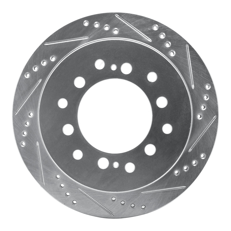 Lexus GX470 Brake Rotor (1) - Rear Right - DFC - Drilled & Slotted - Silver - `01-`09