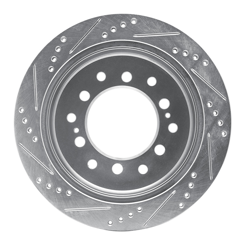 Lexus GX470 Brake Rotor (1) - Rear Right - DFC - Drilled & Slotted - Silver - `01-`09