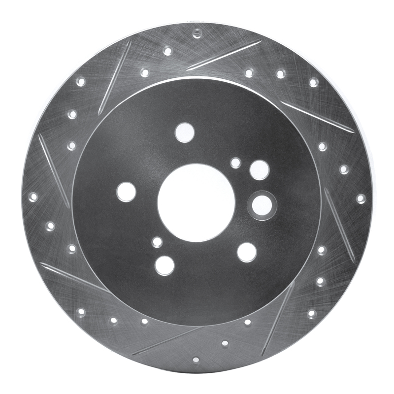 Toyota RAV4 Brake Rotor (1) - Rear Left - DFC - Drilled & Slotted - Silver - `04-`05