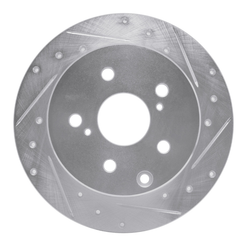 Lexus HS250H Brake Rotor (1) - Rear Right - DFC - Drilled & Slotted - Silver - `06-`18