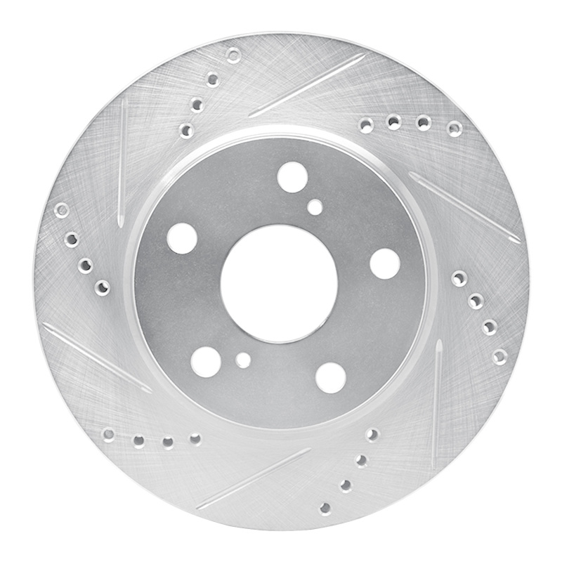 Lexus HS250H Brake Rotor (1) - Front Left - DFC - Drilled & Slotted - Silver - `06-`18