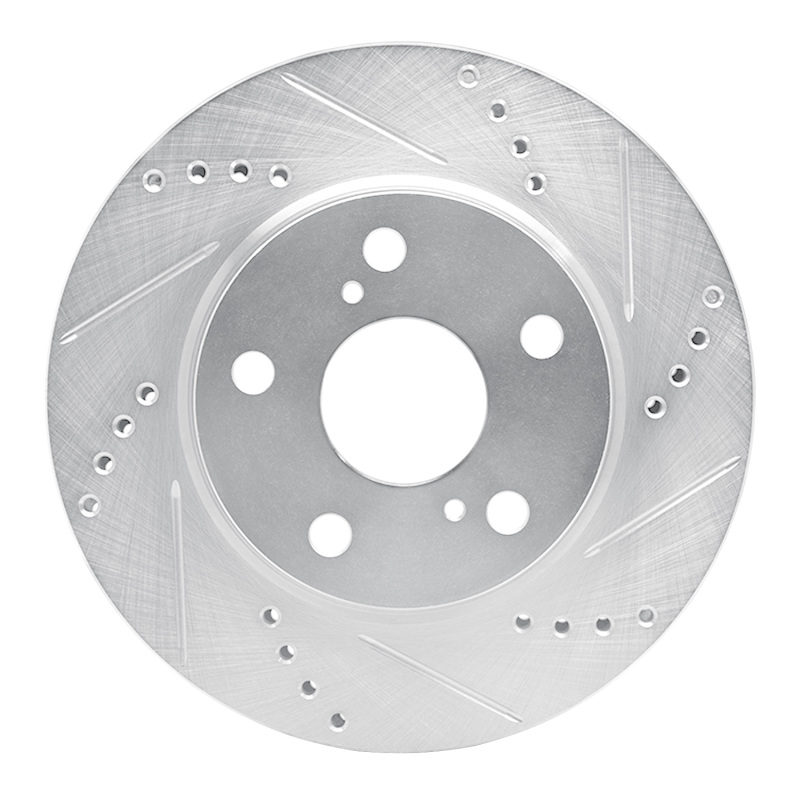 Lexus HS250H Brake Rotor (1) - Front Right - DFC - Drilled & Slotted - Silver - `06-`18