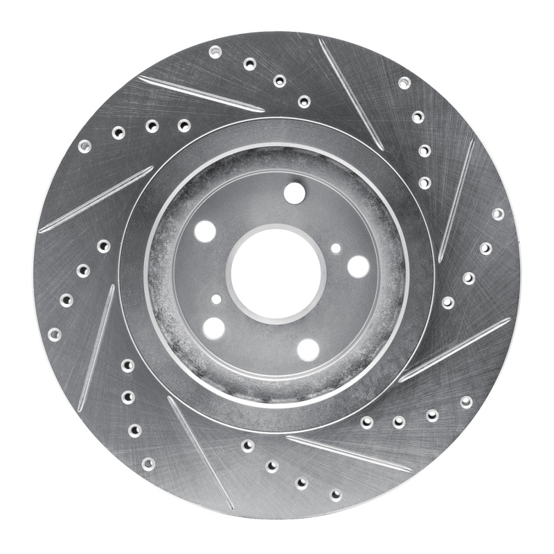 Lexus NX200T Brake Rotor (1) - Front Left - DFC - Drilled & Slotted - Silver - `08-`21