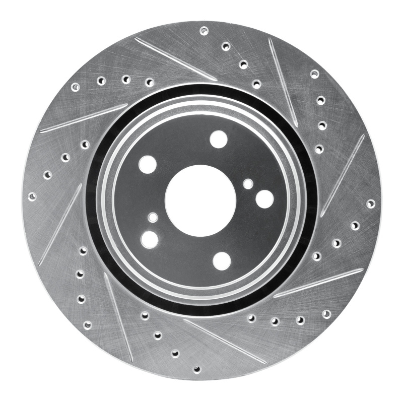 Lexus RX350 Brake Rotor (1) - Front Right - DFC - Drilled & Slotted - Silver - `08-`21