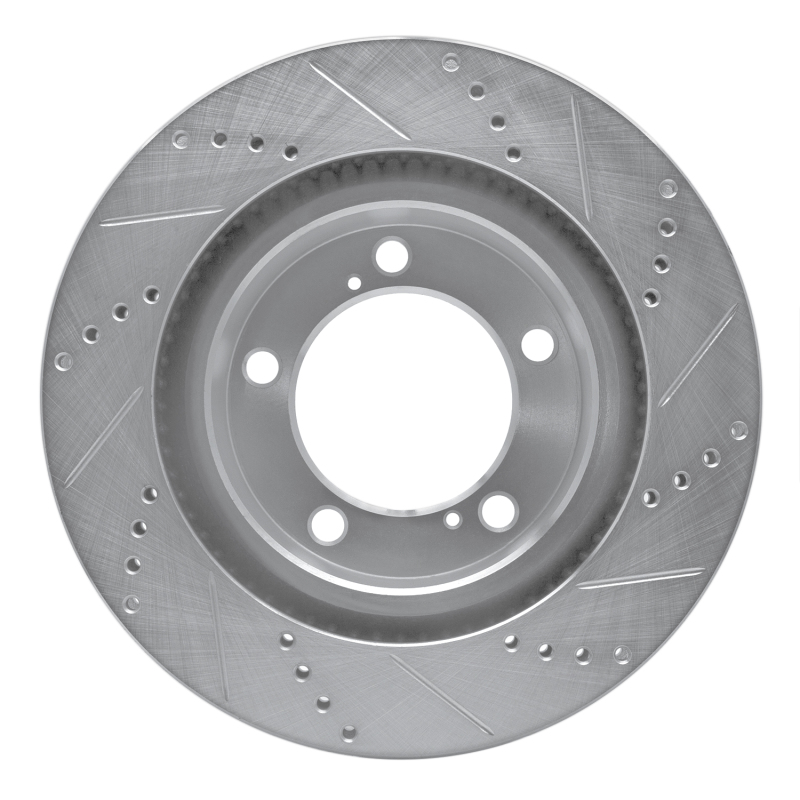 Lexus LX570 Brake Rotor (1) - Front Left - DFC - Drilled & Slotted - Silver - `08-`21
