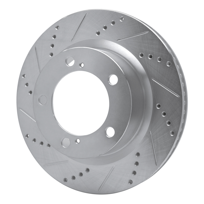 Lexus LX570 Brake Rotor (1) - Front Left - DFC - Drilled & Slotted - Silver - `08-`21